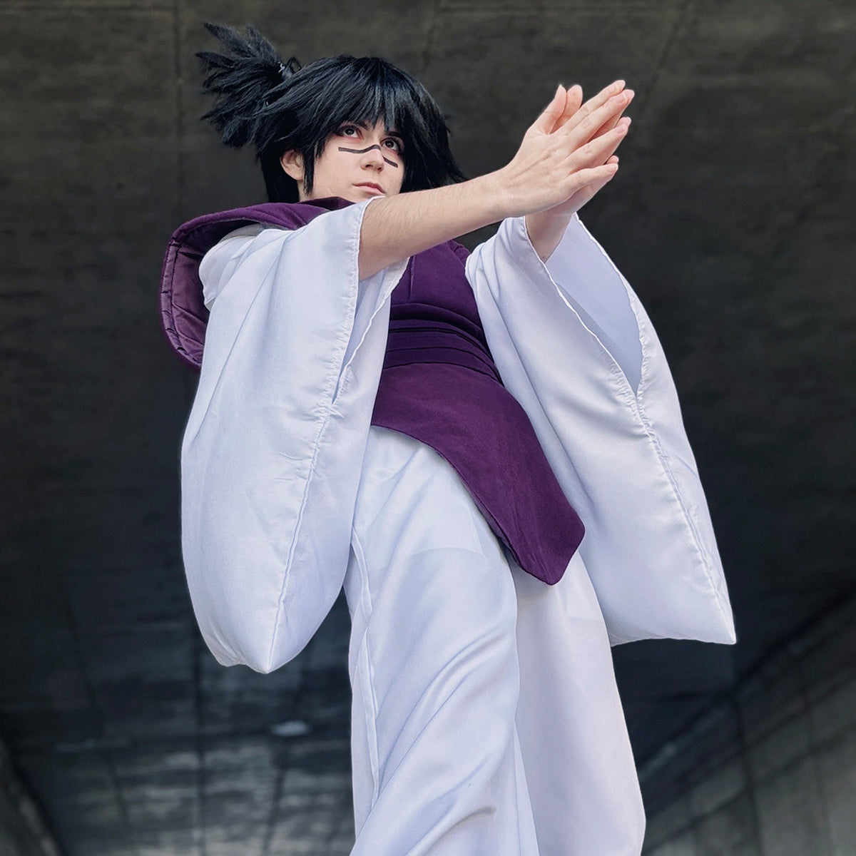 YOO Jujutsu JJK Manga Anime Choso Cosplay Costume Purple Vest Neck Gaiter Belt White Elastic Pants Top Gift thumbnail 6