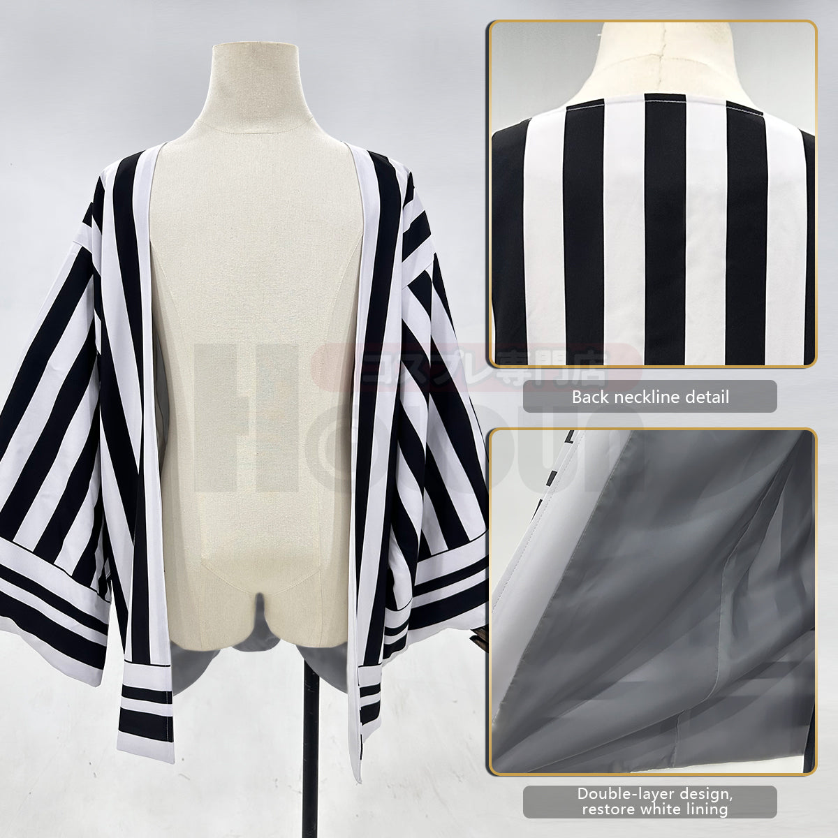 YOO Anime Iguro Obanai Cosplay Costume Wig Haori Embroidery Top Elastic Pants Belt Rose Net Cos Halloween Christmas Gift thumbnail 18