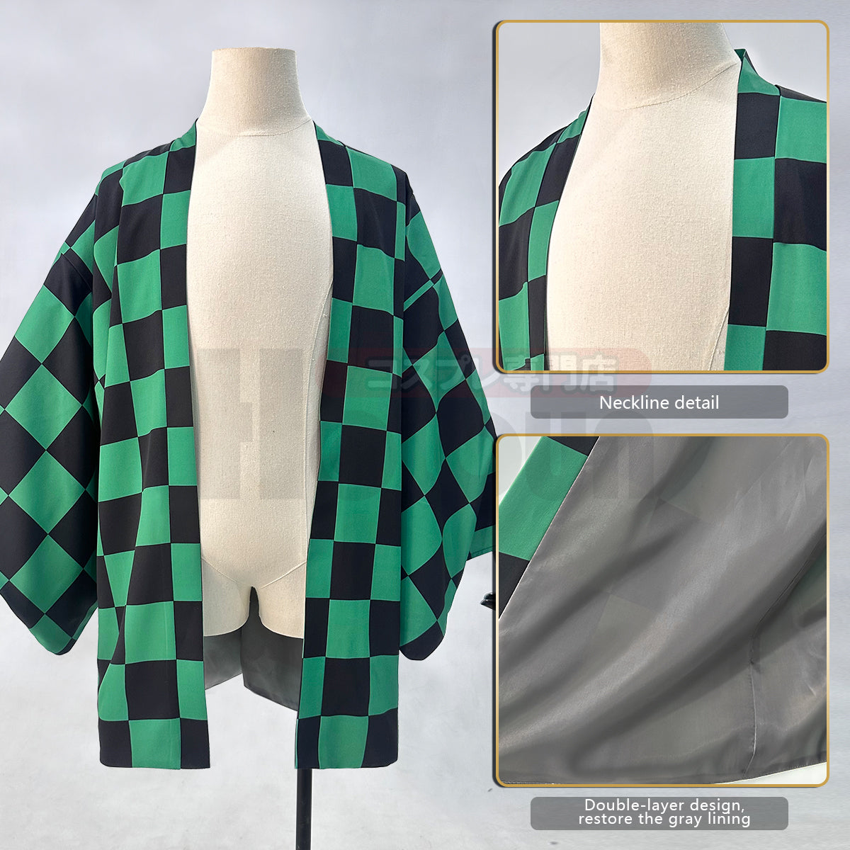 YOO Anime Kamado Tanjirou Cosplay Costume Wig Haori Embroidery Top Elastic Pants Belt Rose Net Cos Halloween Christmas Gift thumbnail 13