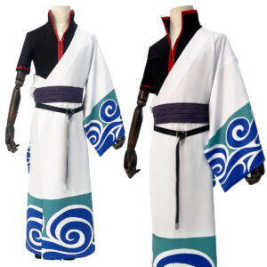 YOO Gintama Anime Sakata Gintoki Cosplay Costume Wig Kimono Top Pants Cos Convention Halloween Christmas Gift