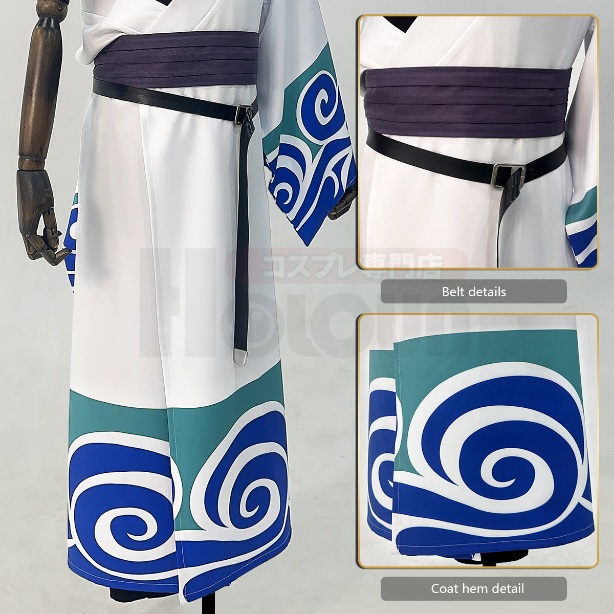 YOO Gintama Anime Sakata Gintoki Cosplay Costume Wig Kimono Top Pants Cos Convention Halloween Christmas Gift thumbnail 10