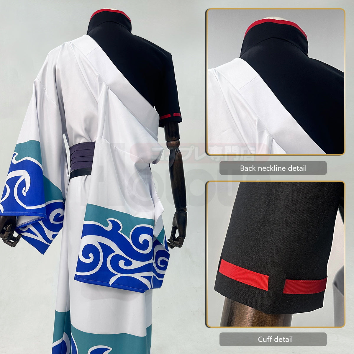 YOO Gintama Anime Sakata Gintoki Cosplay Costume Wig Kimono Top Pants Cos Convention Halloween Christmas Gift thumbnail 11