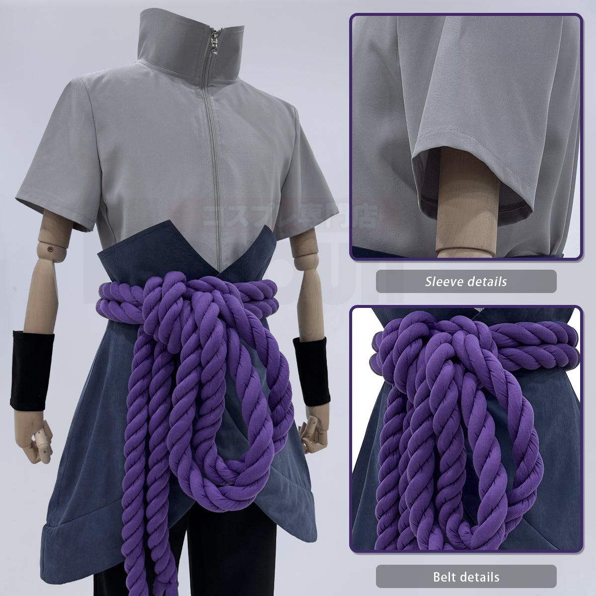 YOO Anime Uchiha Sasuke Cosplay Costume Wig Top Pants Belt Cos Convention Gift Adult Version Unisex thumbnail 9