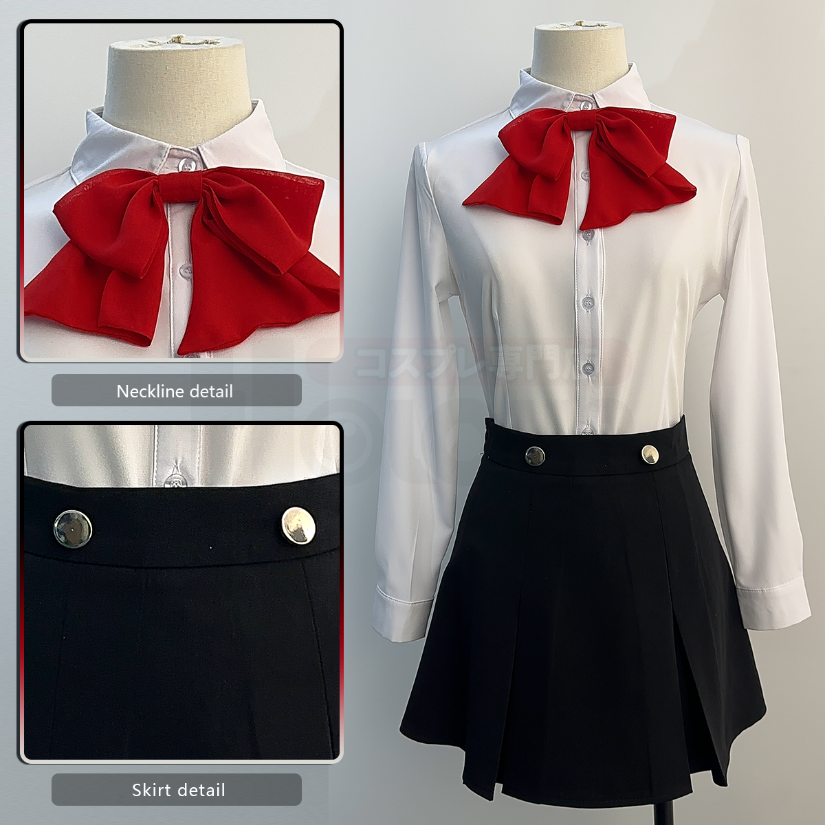 YOO Game P3 Aegis Cosplay Costume Gekkoukan High School Uniform Embroidery Suit Skirt Shirt Daily Wearing Gift thumbnail 11