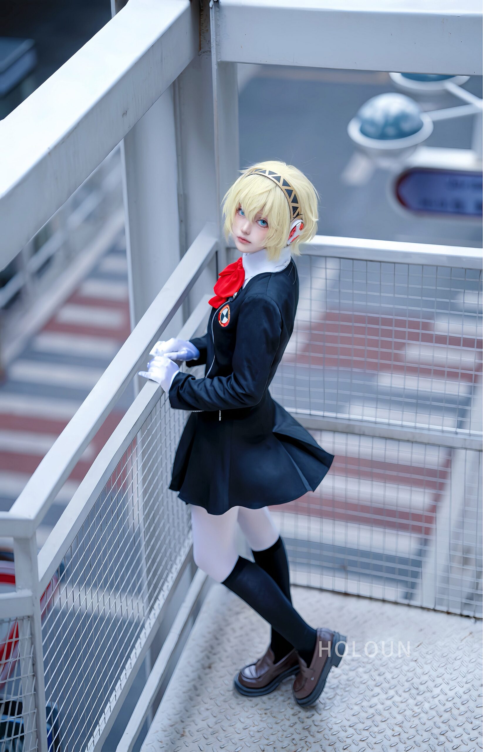 YOO Game P3 Aegis Cosplay Costume Gekkoukan High School Uniform Embroidery Suit Skirt Shirt Daily Wearing Gift thumbnail 4