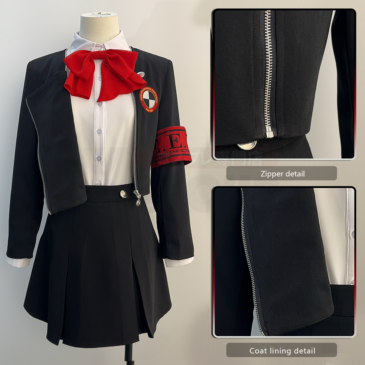 YOO Game P3 Aegis Cosplay Costume Gekkoukan High School Uniform Embroidery Suit Skirt Shirt Daily Wearing Gift thumbnail 9