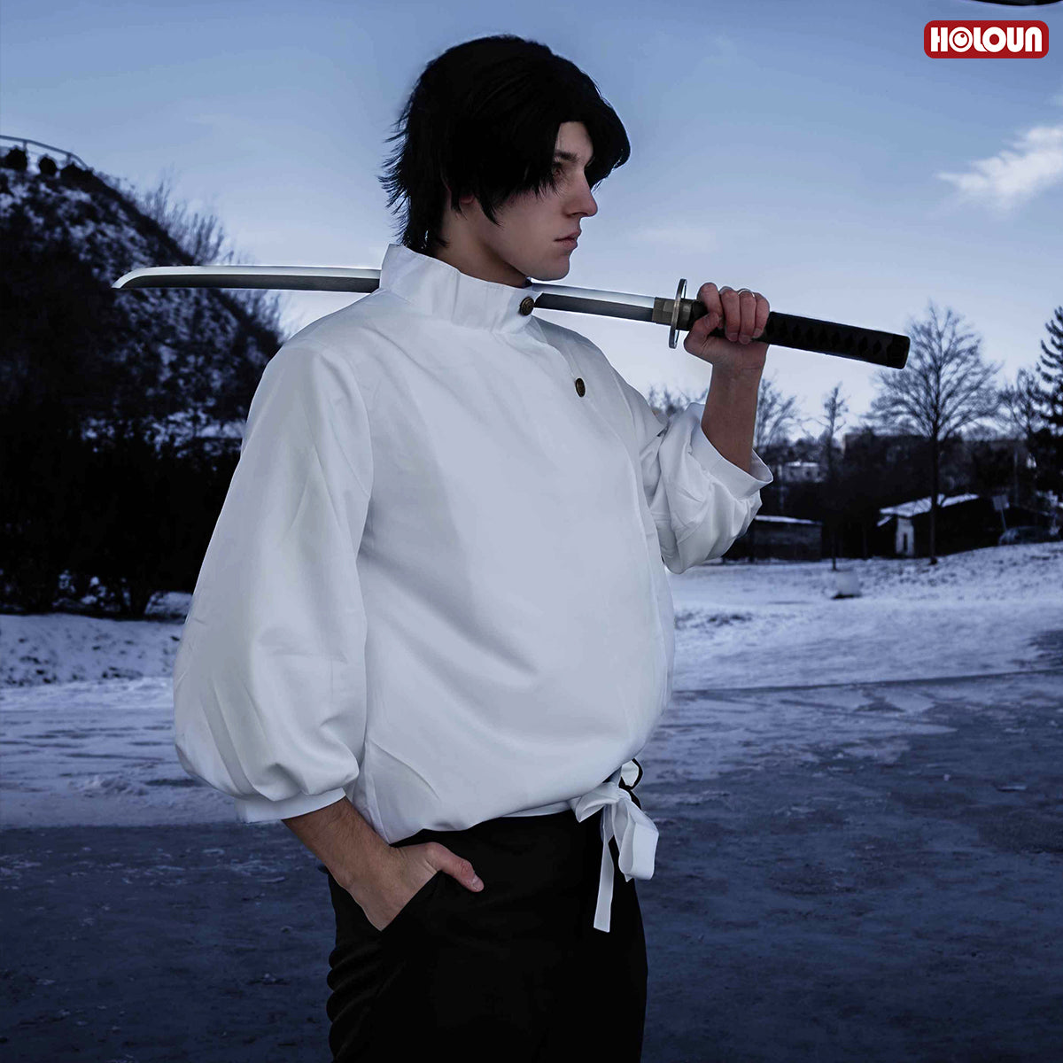 YOO Jujutsu JJK Manga Anime Yuta Okkotsu Cosplay Costume Wig Jacket Pants Uniform Rose Net Synthetic Halloween Christmas thumbnail 3