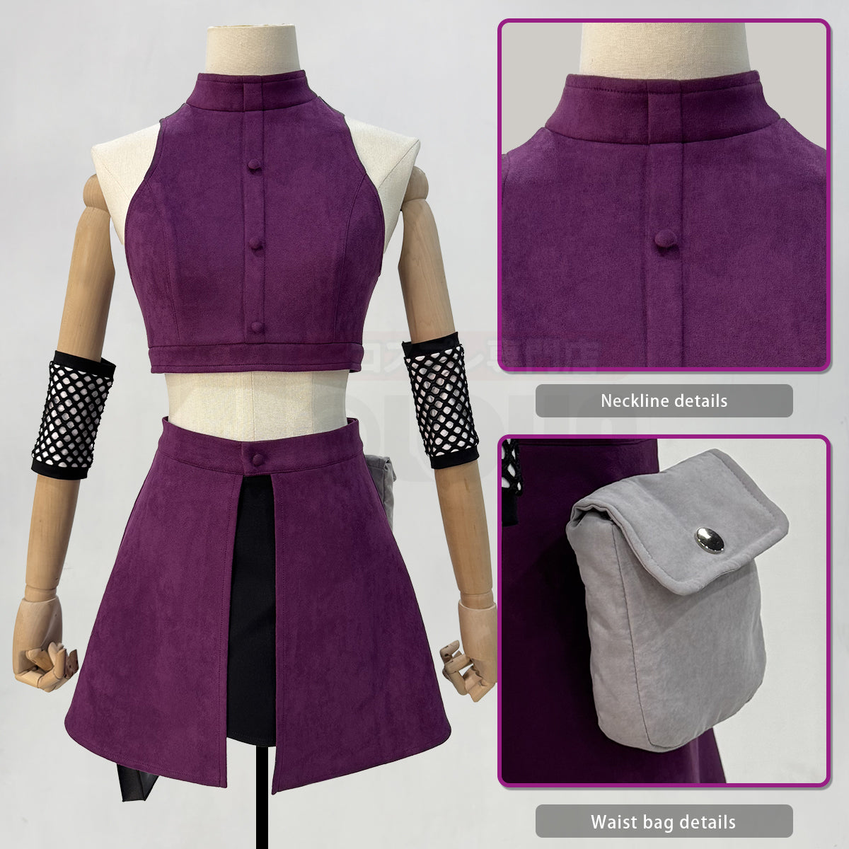 YOO Anime Yamanaka lno Cosplay Costume Top Skirt Waist Bag Leg Covers Cos Convention Daily Wear Gift thumbnail 4