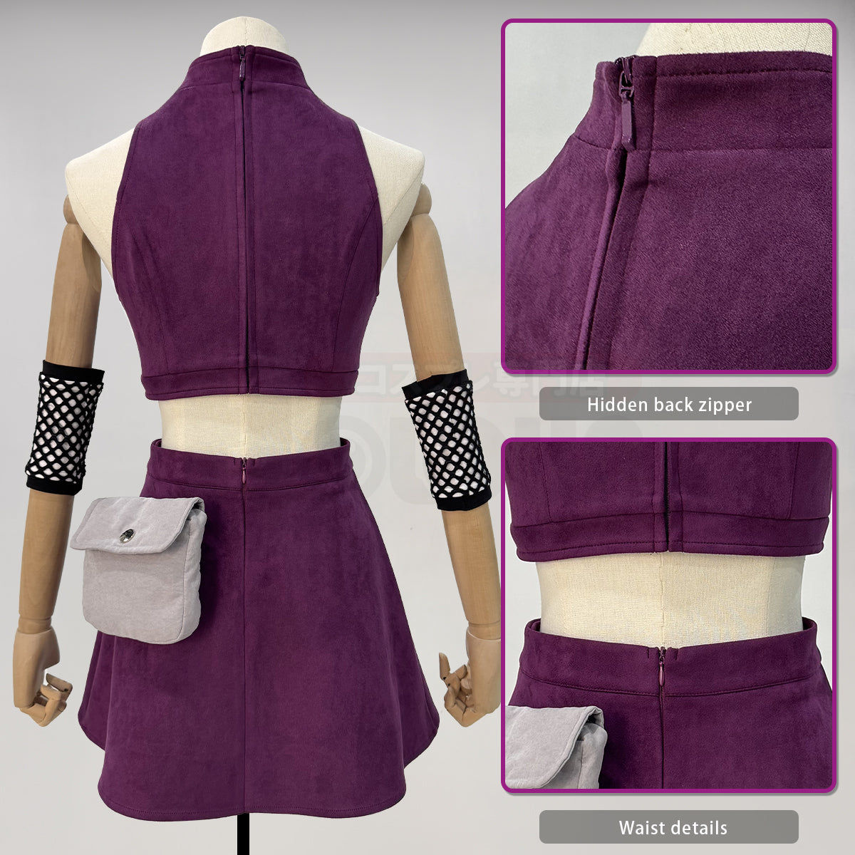 YOO Anime Yamanaka lno Cosplay Costume Top Skirt Waist Bag Leg Covers Cos Convention Daily Wear Gift thumbnail 8