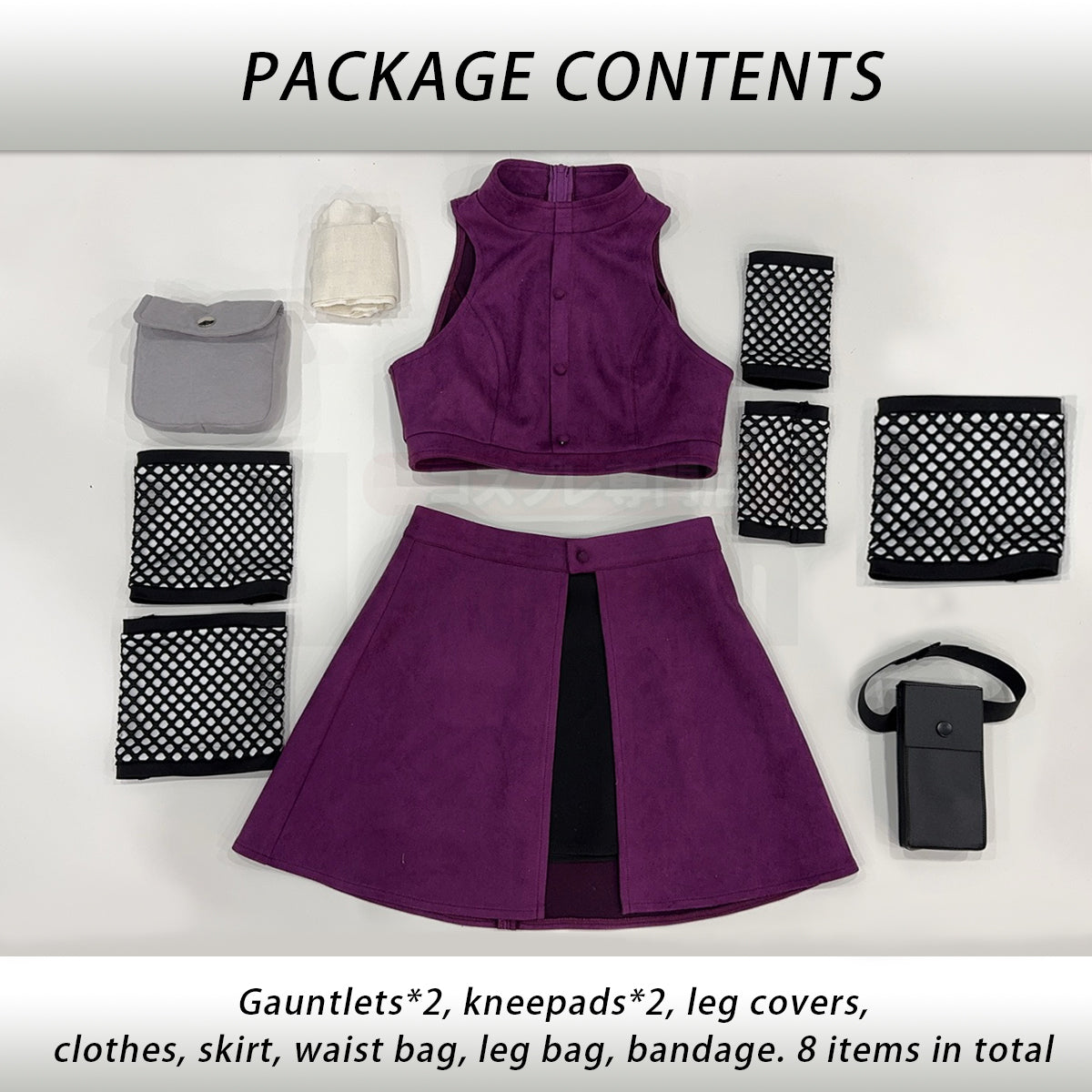 YOO Anime Yamanaka lno Cosplay Costume Top Skirt Waist Bag Leg Covers Cos Convention Daily Wear Gift thumbnail 9