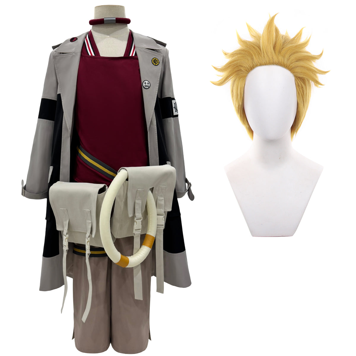 YOO Gachiakuta Anime Enjin Cosplay Costume Wig Embroidery Jacket Pants Bag Convention Halloween Christmas thumbnail 3