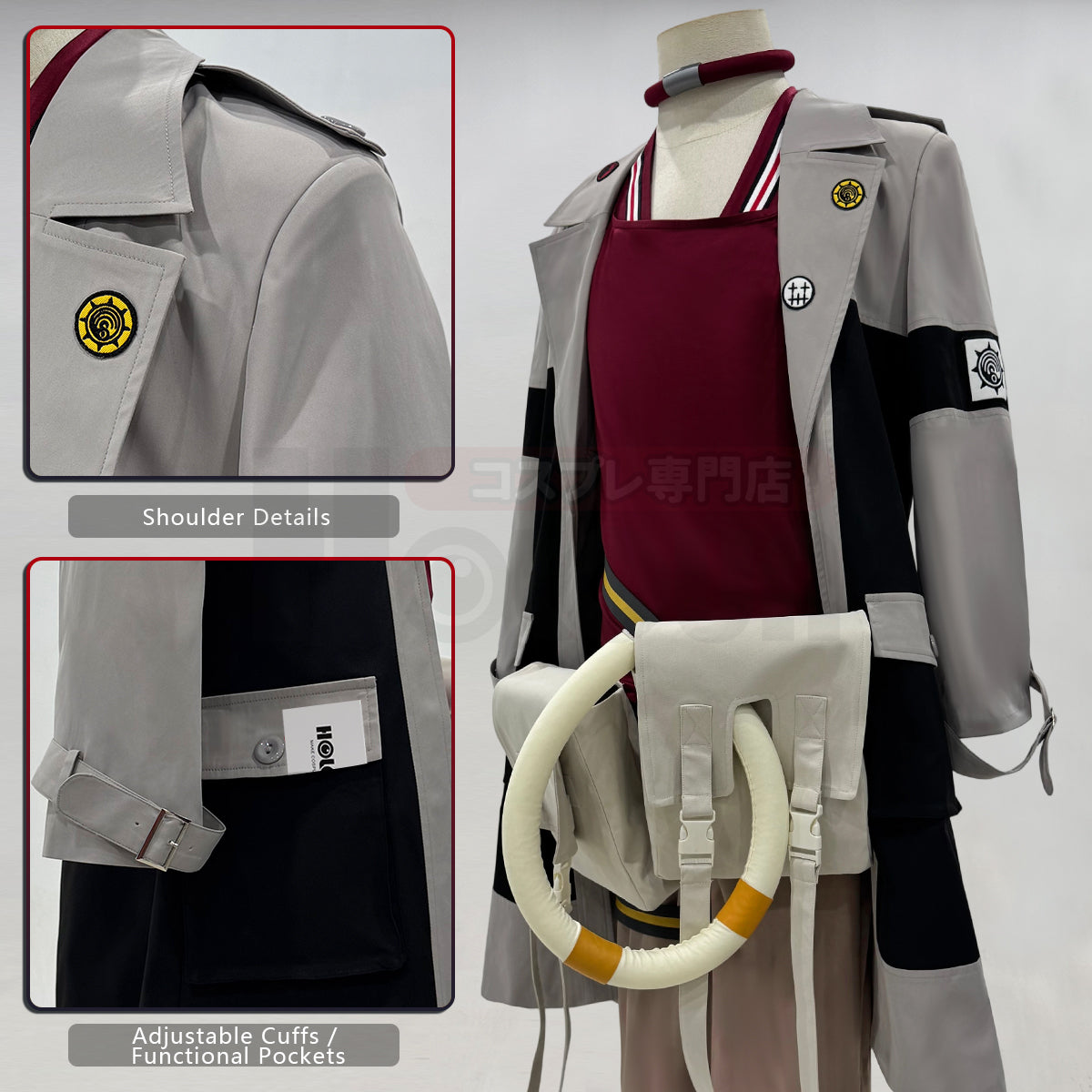 YOO Gachiakuta Anime Enjin Cosplay Costume Wig Embroidery Jacket Pants Bag Convention Halloween Christmas thumbnail 6