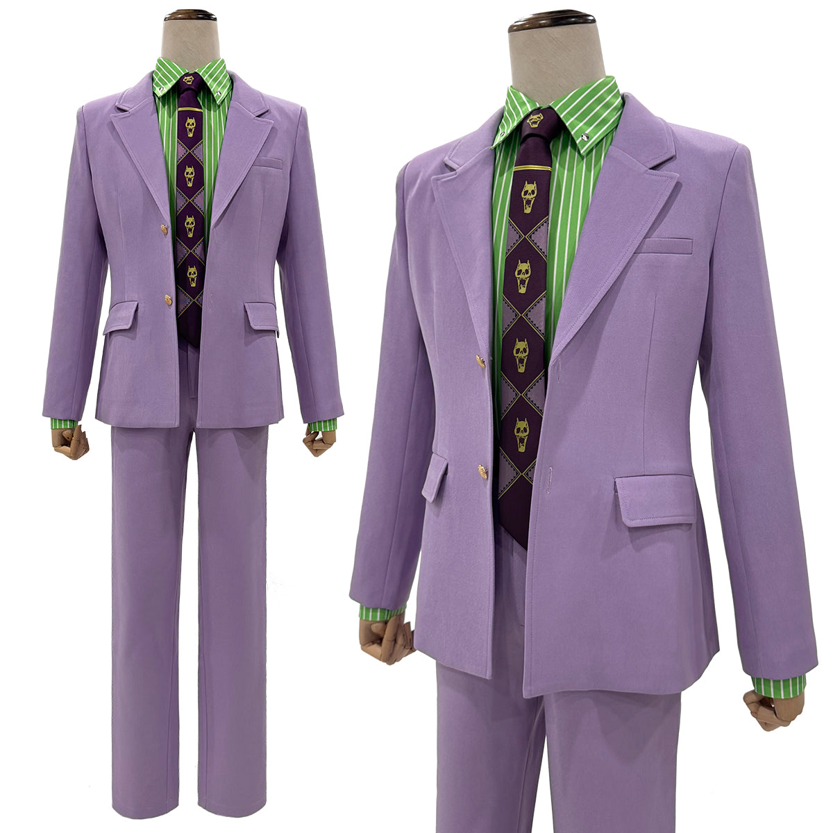YOO JoJo Anime Kira Yoshikage Cosplay Costume Suit Shirt Pants Tie Animation Convention Halloween Christmas Daily Wear