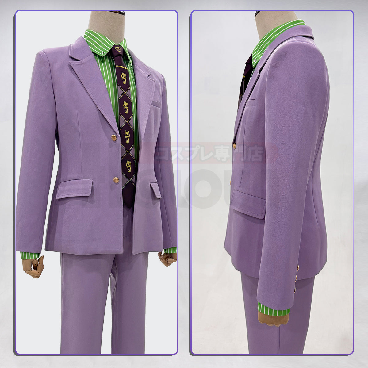 YOO JoJo Anime Kira Yoshikage Cosplay Costume Suit Shirt Pants Tie Animation Convention Halloween Christmas Daily Wear thumbnail 9