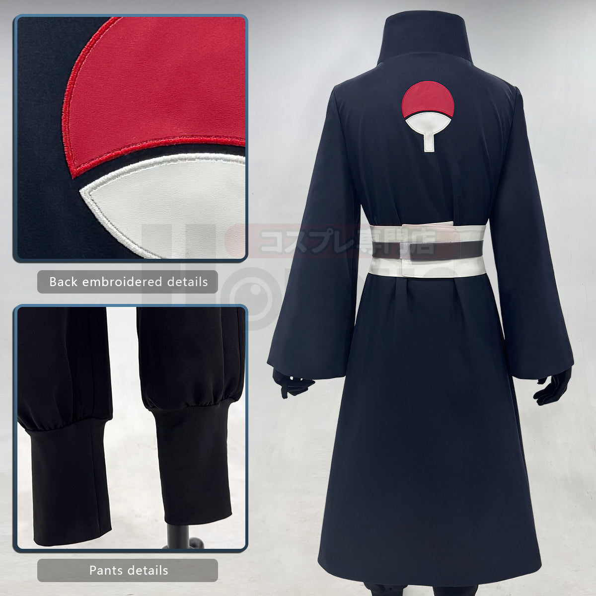 YOO Anime Uchiha Obito Cosplay Costume Coat Elastic  Pants Belt Gloves Cos Convention Gift Adult Version Unisex thumbnail 7