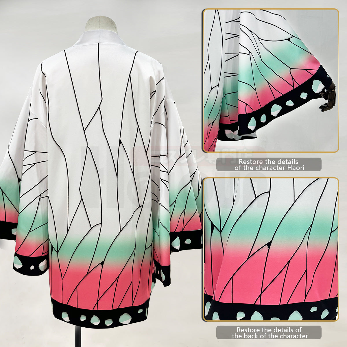 YOO Anime Kochou Shinobu Cosplay Costume Wig Embroidery Purple Top Pants Haori Belt Butterfly Cos Halloween Christmas Gift thumbnail 20