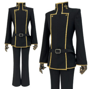 YOO Anime Lelouch Lamperouge Cosplay Costume Black Jacket Pants Belt Halloween Christmas