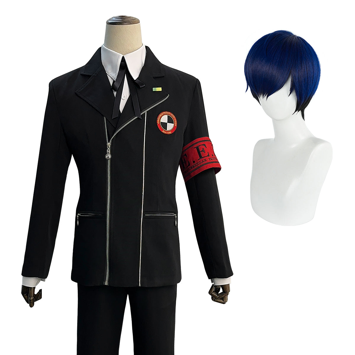 YOO Game P3 Makoto Yuki Cosplay Costume Wig Gekkoukan High School Uniform Embroidery Suit Pants Shirt Daily Wearing Gift thumbnail 2