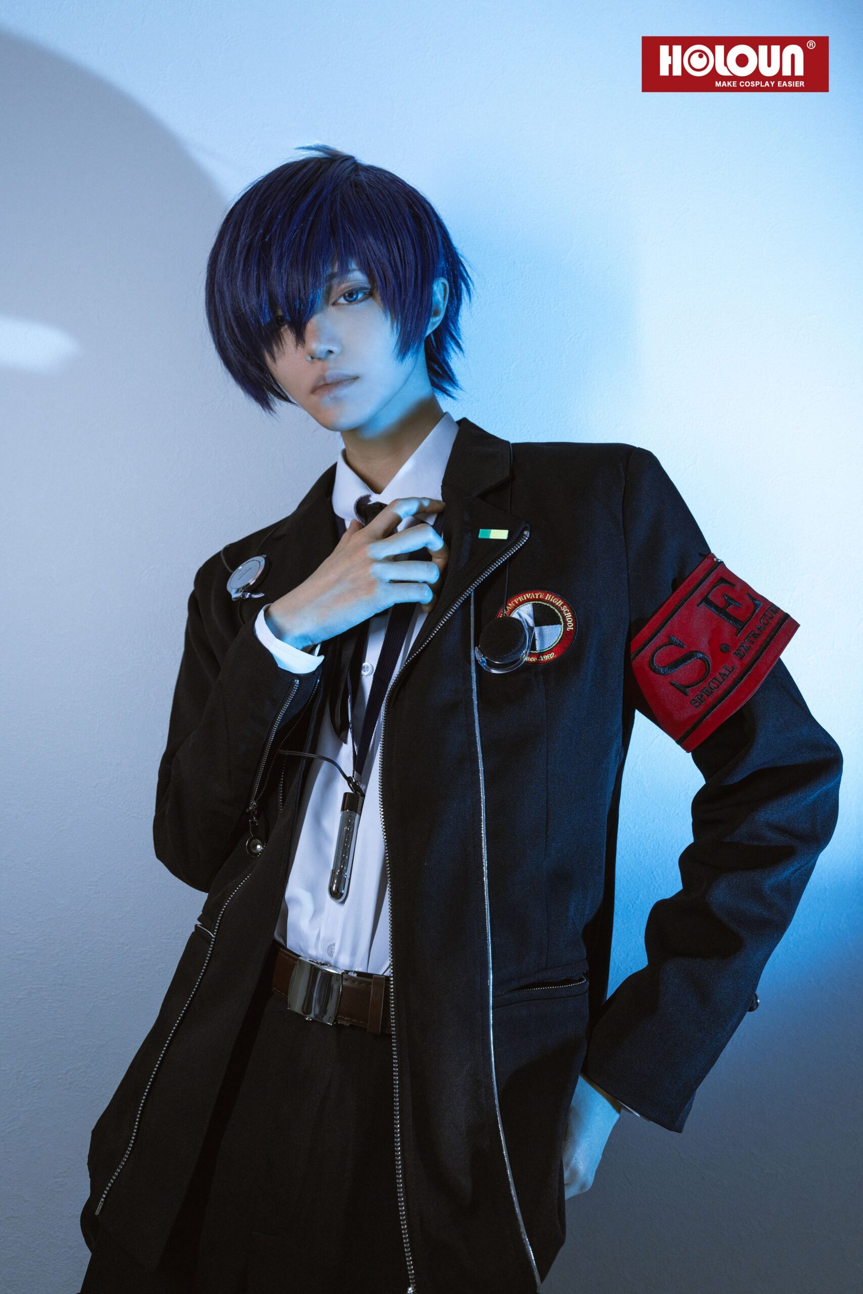 YOO Game P3 Makoto Yuki Cosplay Costume Wig Gekkoukan High School Uniform Embroidery Suit Pants Shirt Daily Wearing Gift thumbnail 6