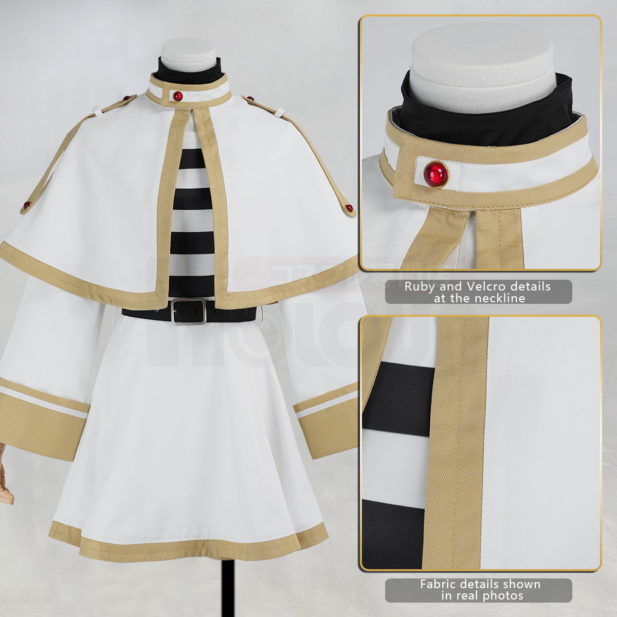 YOO Frieren Beyond Journey’s End Anime Frieren Cosplay Costume Shawl Cloak Dress Wig Grey Ponytail Rose Net Halloween Christmas thumbnail 4