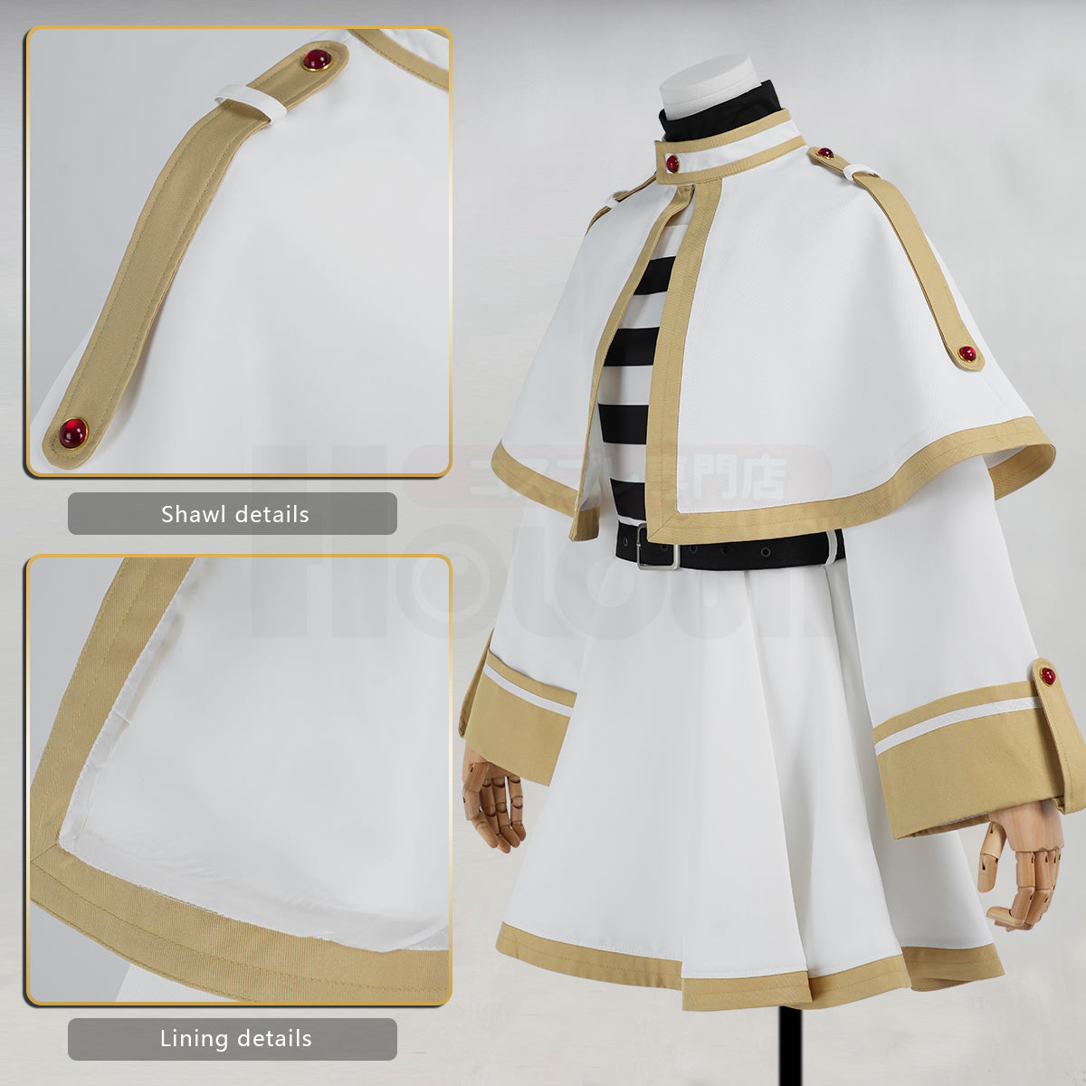 YOO Frieren Beyond Journey’s End Anime Frieren Cosplay Costume Shawl Cloak Dress Wig Grey Ponytail Rose Net Halloween Christmas thumbnail 5