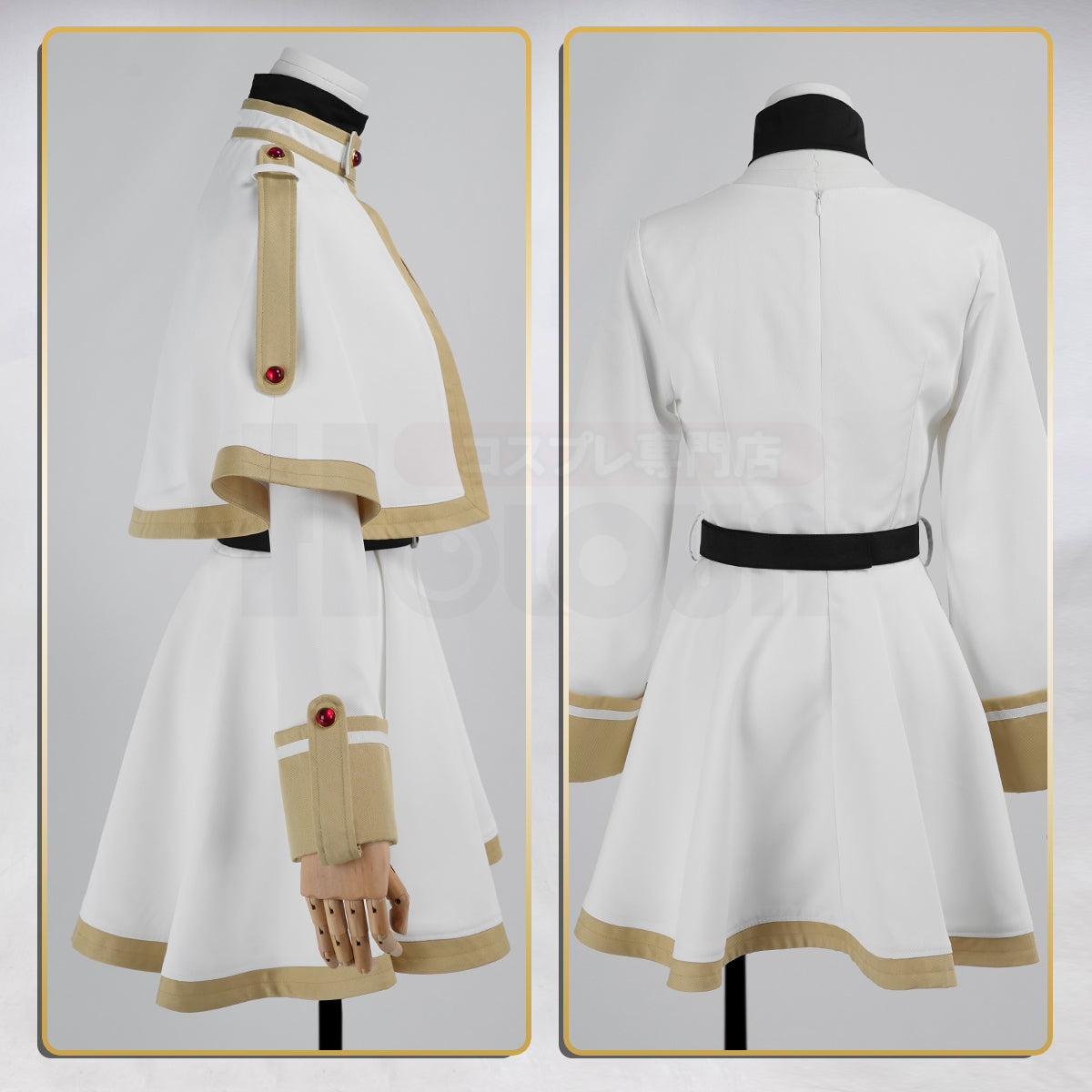 YOO Frieren Beyond Journey’s End Anime Frieren Cosplay Costume Shawl Cloak Dress Wig Grey Ponytail Rose Net Halloween Christmas thumbnail 9