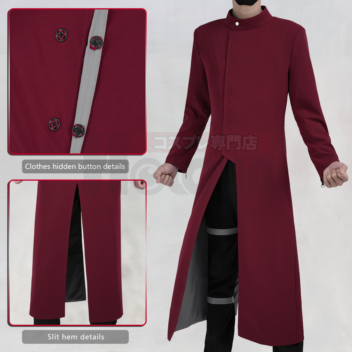 YOO Anime Gaara Cosplay Costume Coat Pants Vest Belt Animation Convention Halloween Christmas Gift thumbnail 7