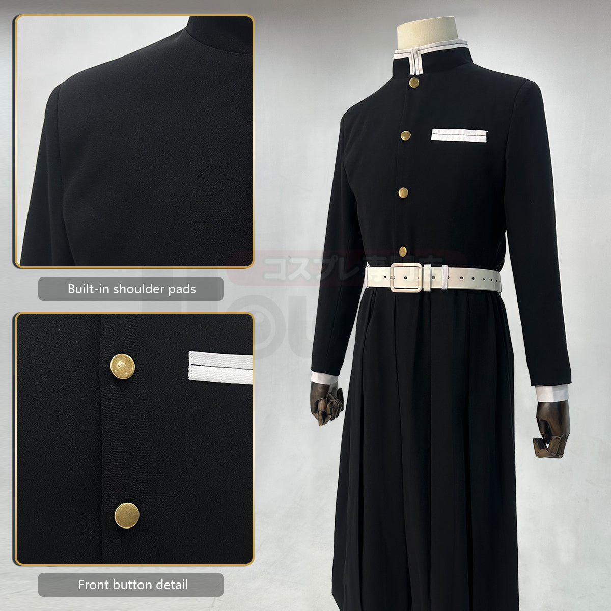 YOO Anime Tomioka Giyuu Cosplay Costume Wig Haori Embroidery Top Elastic Pants Belt Rose Net Cos Halloween Christmas thumbnail 10