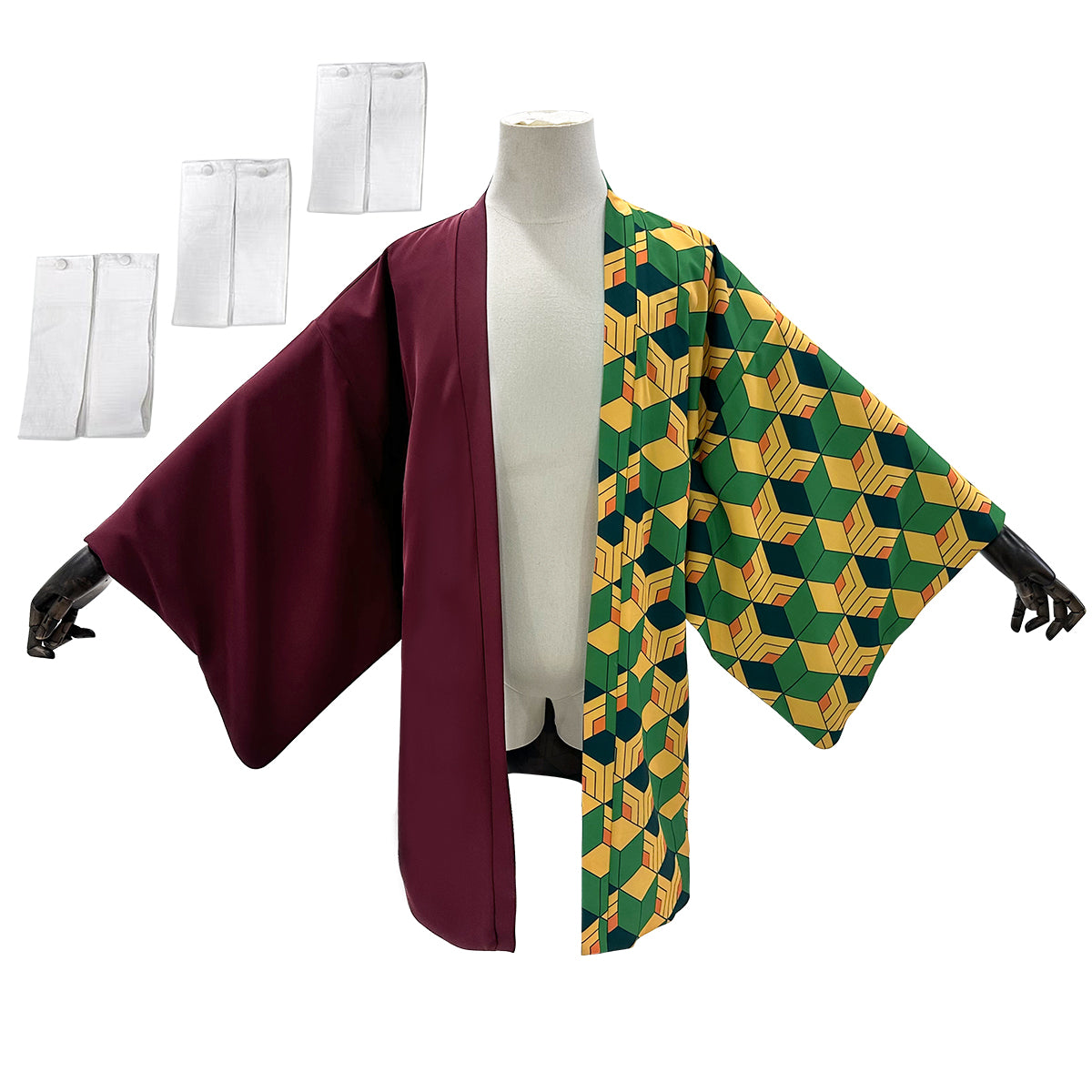 YOO Anime Tomioka Giyuu Cosplay Costume Wig Haori Embroidery Top Elastic Pants Belt Rose Net Cos Halloween Christmas thumbnail 12