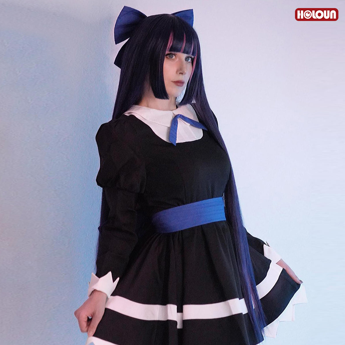 YOO Stocking Panty Anime Stocking Anarchy Cosplay Costume Dress Stockings Bowknot Headdress Cos Convention thumbnail 3