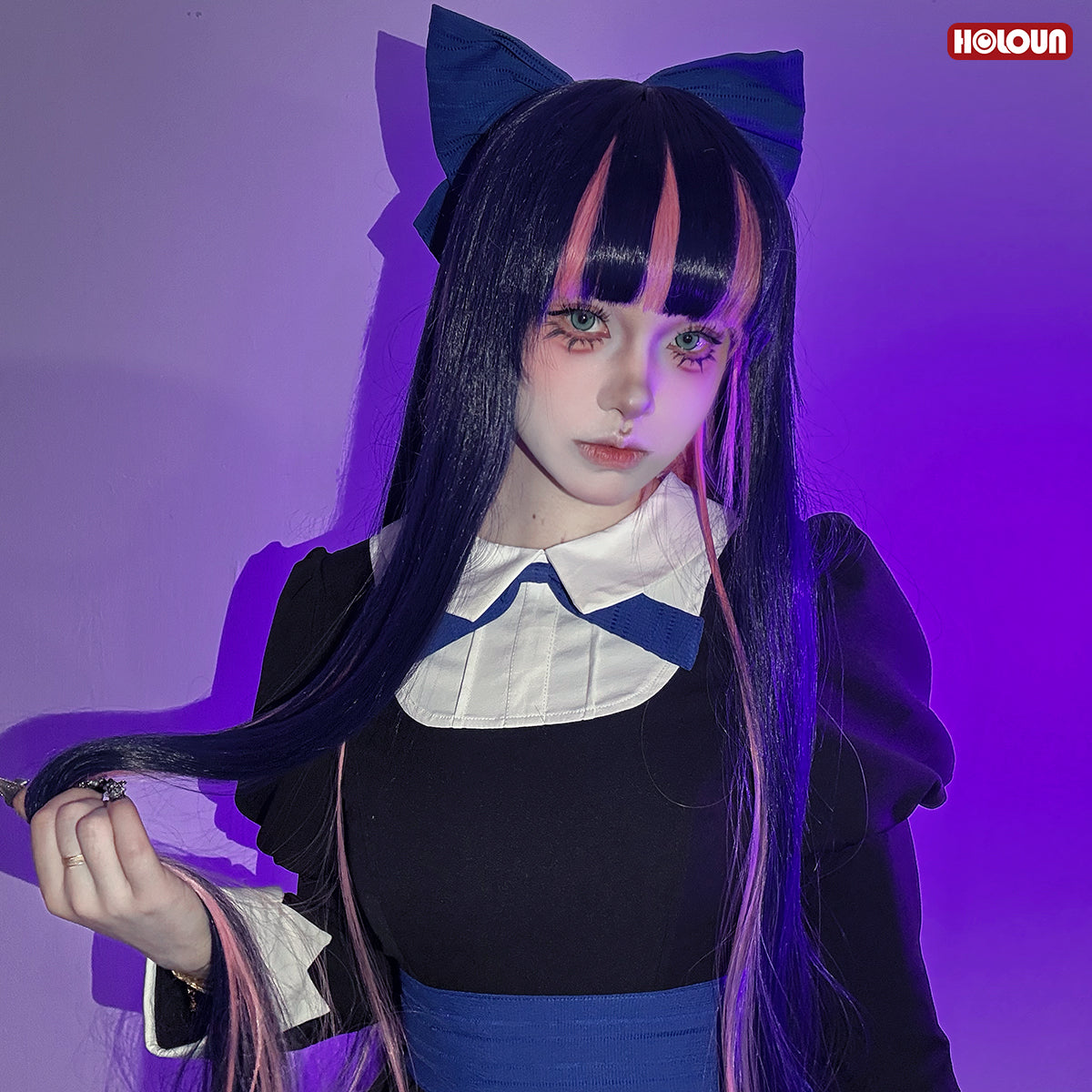 YOO Stocking Panty Anime Stocking Anarchy Cosplay Costume Dress Stockings Bowknot Headdress Cos Convention thumbnail 4