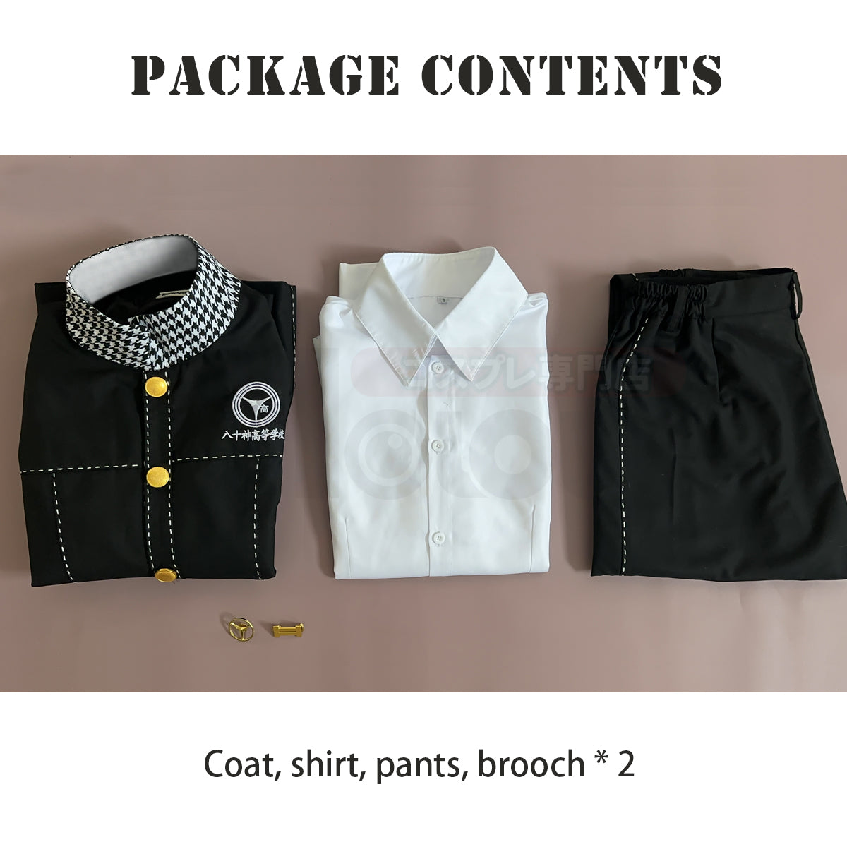 YOO P4 Game Yu Narukami Cosplay Costume Wig School Uniform Embroidery Plaid Collar Suit Pants White Shirt Daily Wear Halloween thumbnail 12