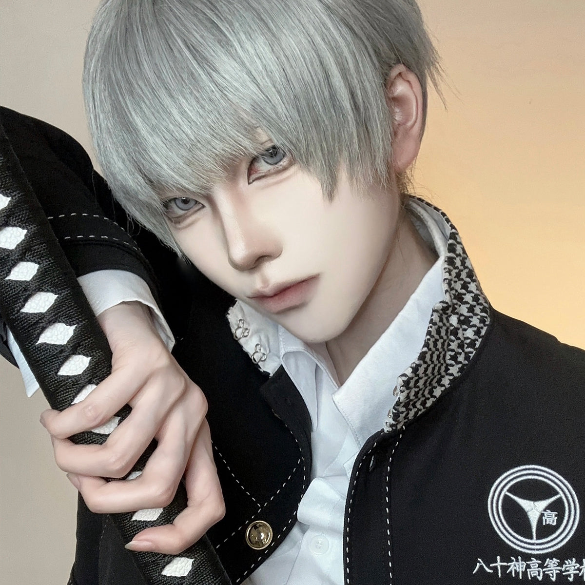 YOO P4 Game Yu Narukami Cosplay Costume Wig School Uniform Embroidery Plaid Collar Suit Pants White Shirt Daily Wear Halloween thumbnail 3