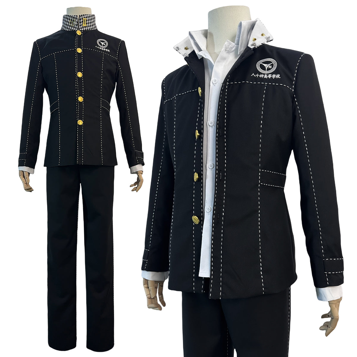 YOO P4 Game Yu Narukami Cosplay Costume Wig School Uniform Embroidery Plaid Collar Suit Pants White Shirt Daily Wear Halloween thumbnail 5
