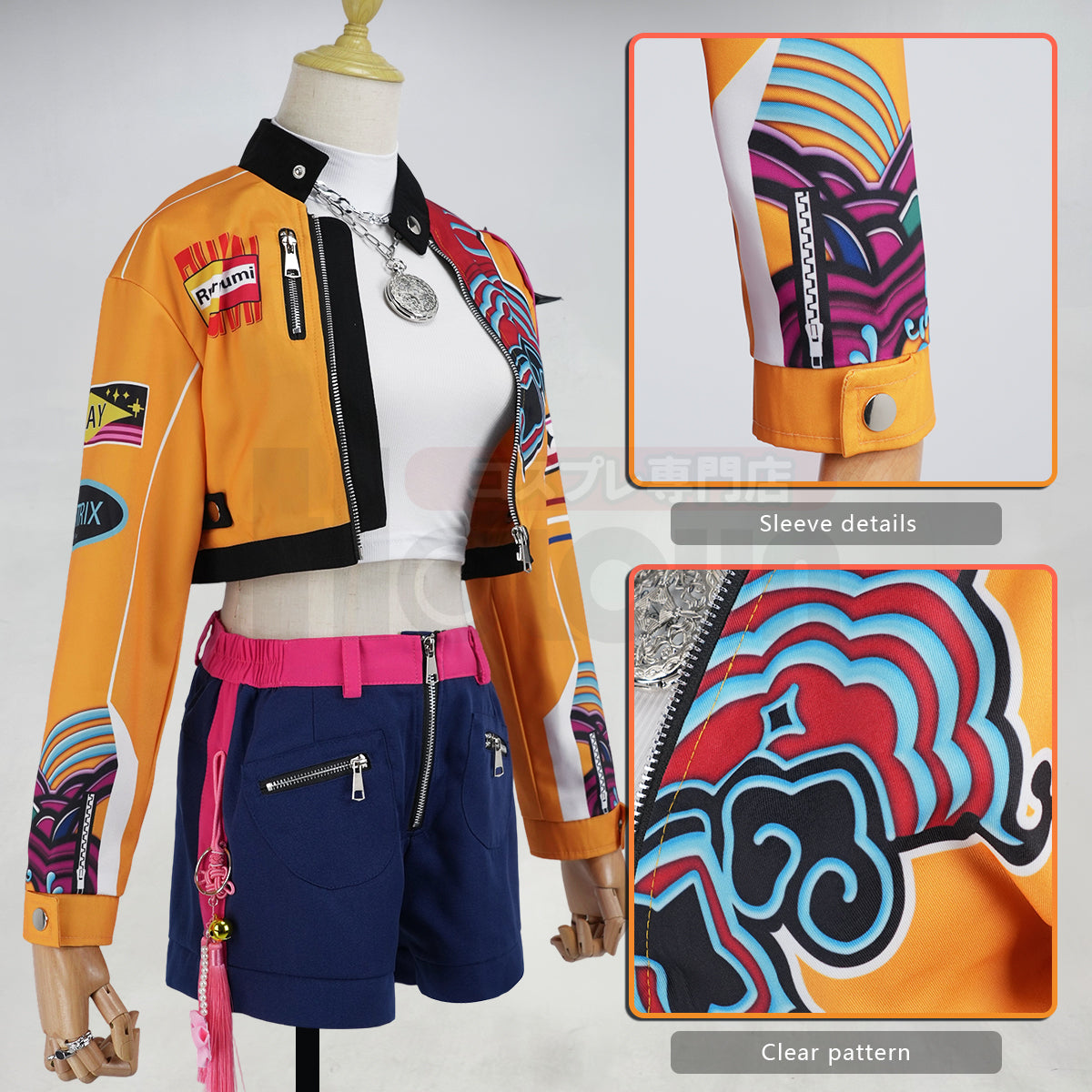 YOO Anime Rumii Cosplay Costume Jacket Shorts Animation Convention 2025 Halloween Christmas thumbnail 4