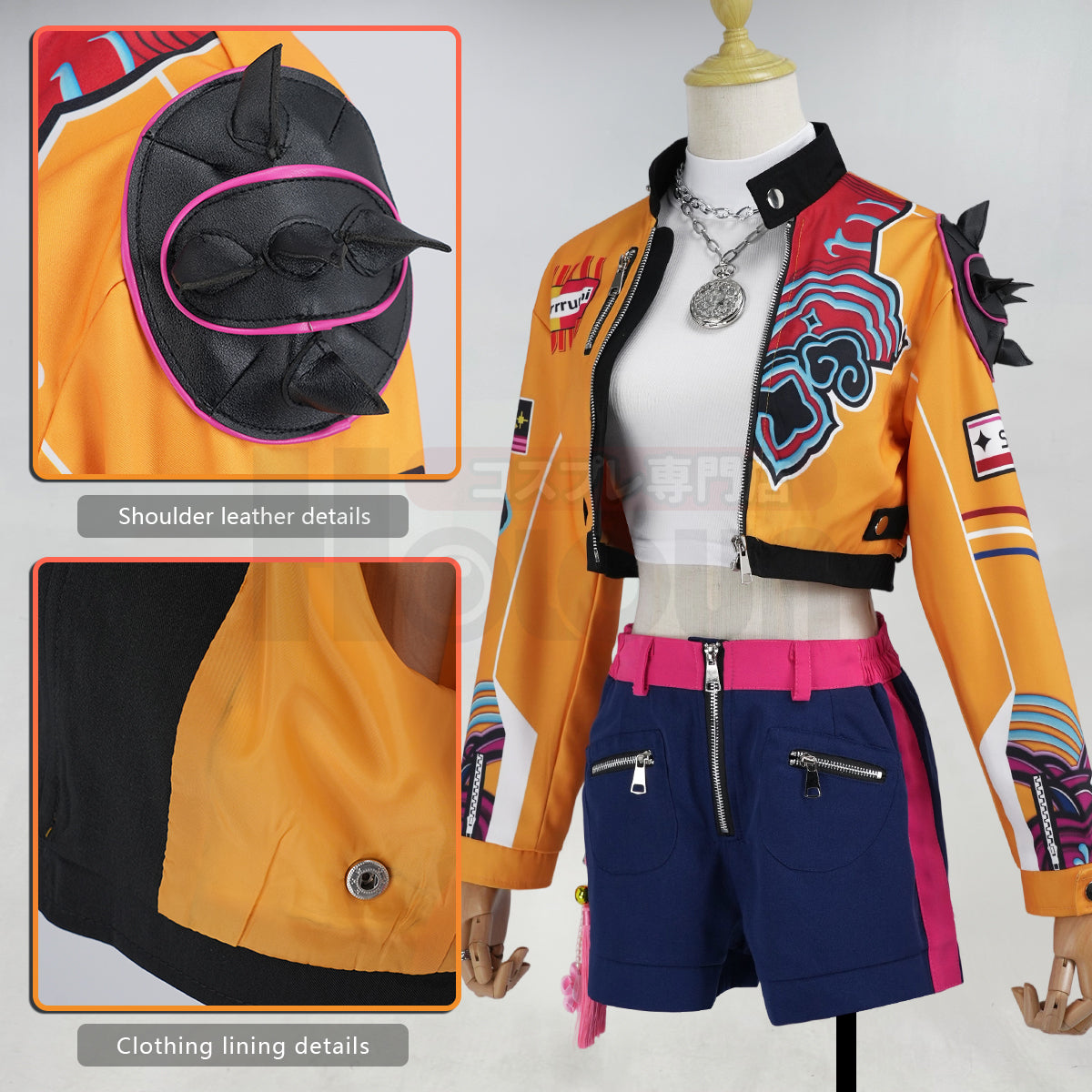 YOO Anime Rumii Cosplay Costume Jacket Shorts Animation Convention 2025 Halloween Christmas thumbnail 5