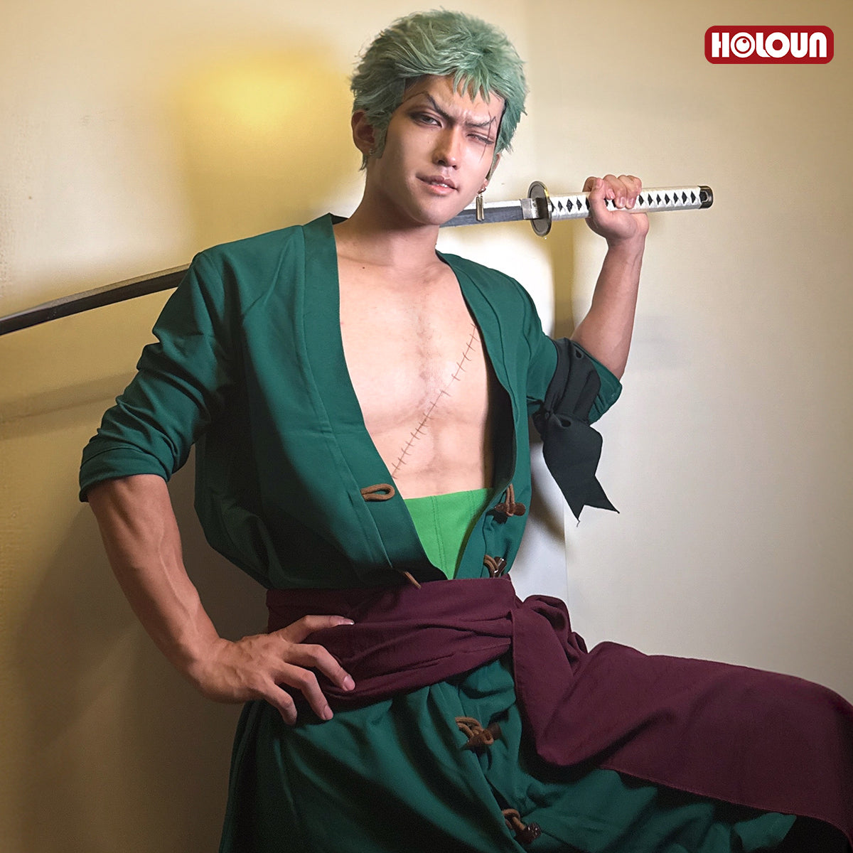 YOO ONE Anime Roronoa Zoro Cosplay Costume Pants Haori Head Scarf Animation Convention 2025 Halloween Christmas Gift thumbnail 4