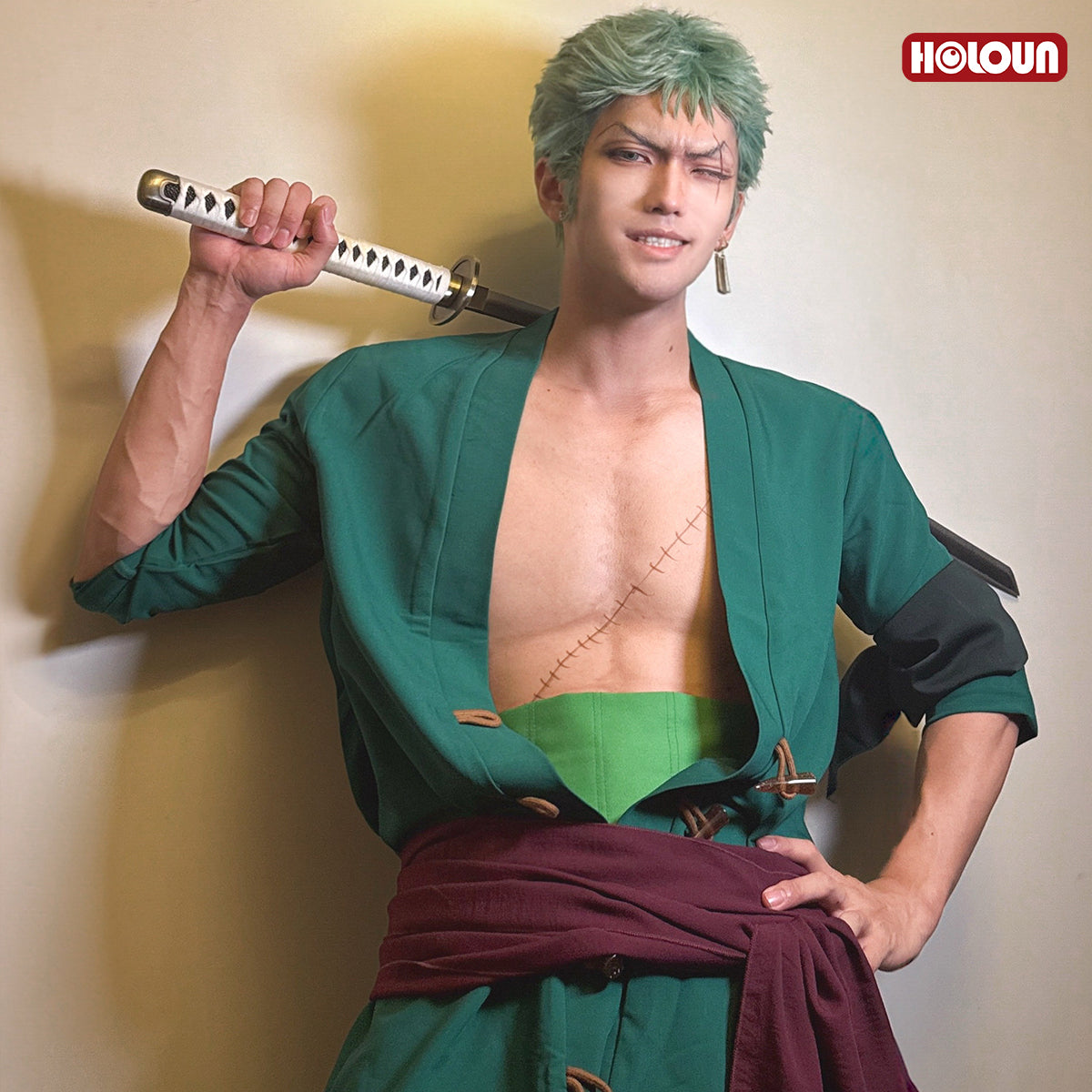 YOO ONE Anime Roronoa Zoro Cosplay Costume Pants Haori Head Scarf Animation Convention 2025 Halloween Christmas Gift thumbnail 6