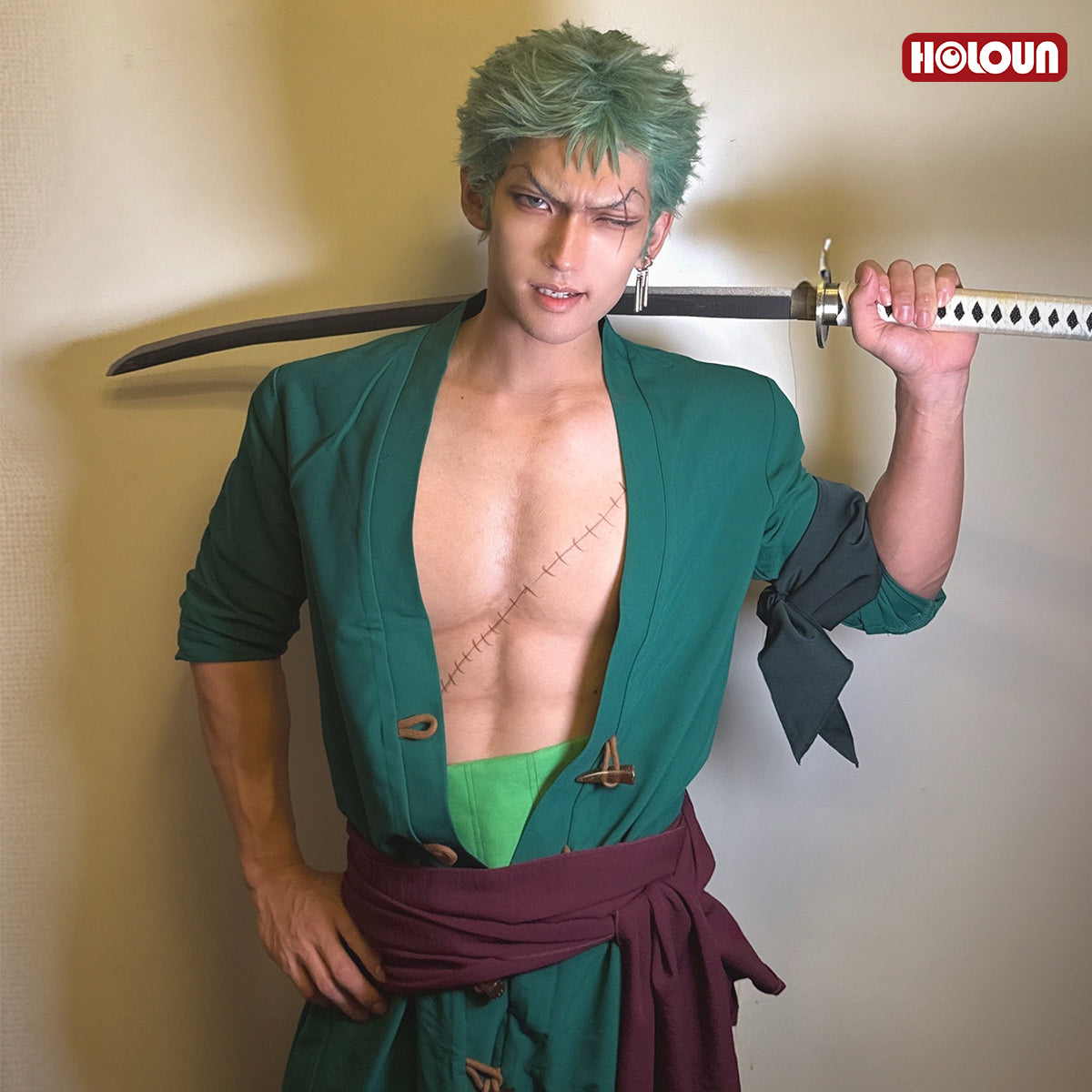 YOO ONE Anime Roronoa Zoro Cosplay Costume Pants Haori Head Scarf Animation Convention 2025 Halloween Christmas Gift thumbnail 8