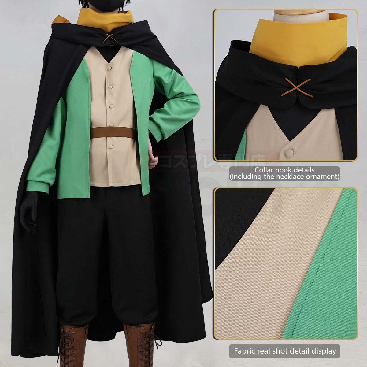 Pre-sale YOO Re:Life In A Different World From Zero Anime Natsuki Subaru Cosplay Costume Black Cloak Vest T-shirt Pants Scarf Glove thumbnail 4