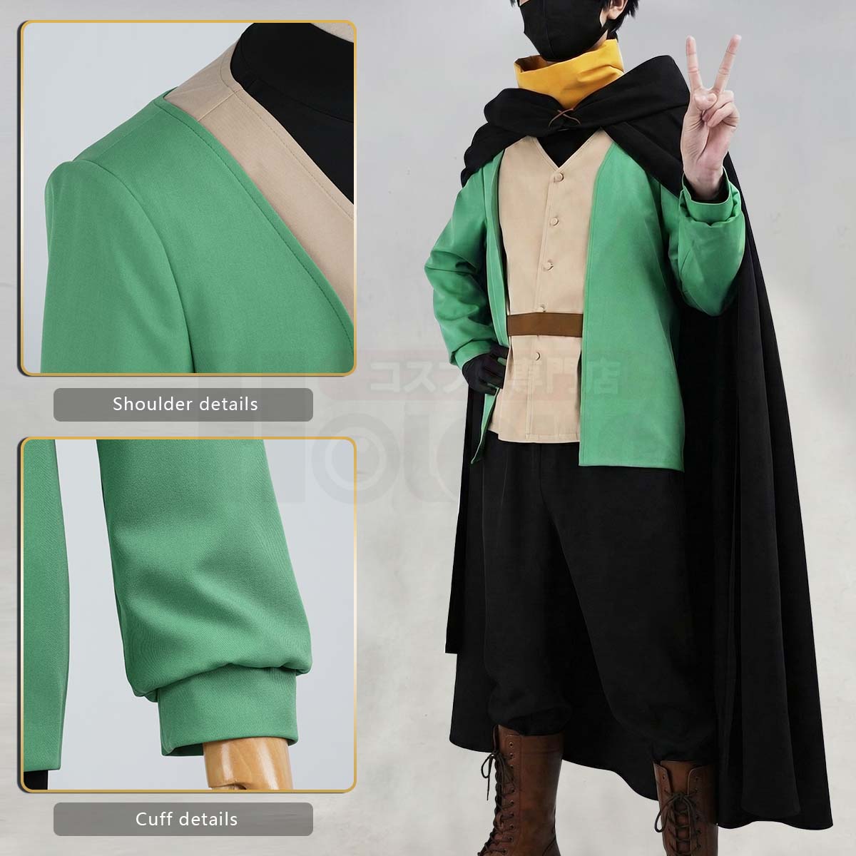 Pre-sale YOO Re:Life In A Different World From Zero Anime Natsuki Subaru Cosplay Costume Black Cloak Vest T-shirt Pants Scarf Glove thumbnail 5