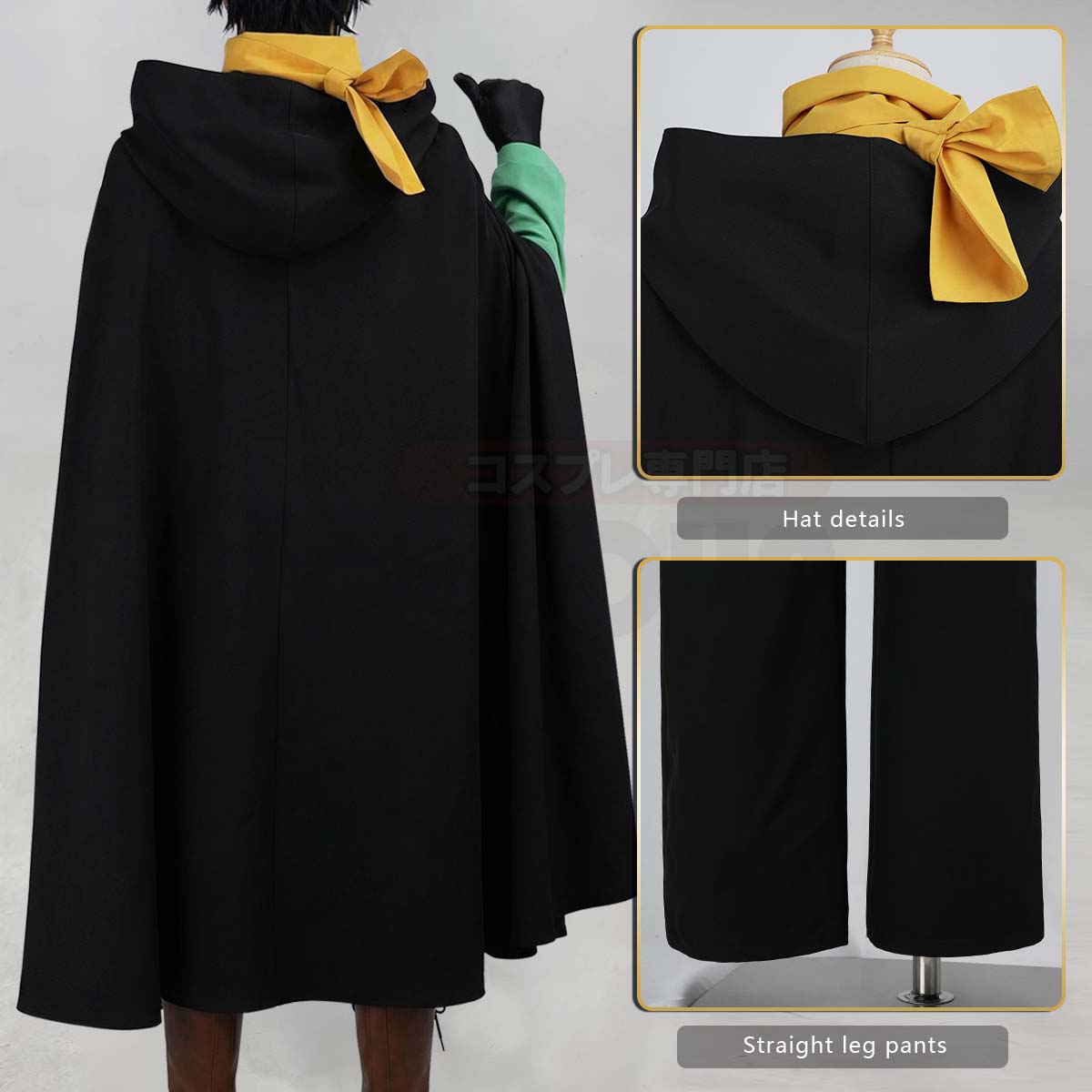 Pre-sale YOO Re:Life In A Different World From Zero Anime Natsuki Subaru Cosplay Costume Black Cloak Vest T-shirt Pants Scarf Glove thumbnail 8