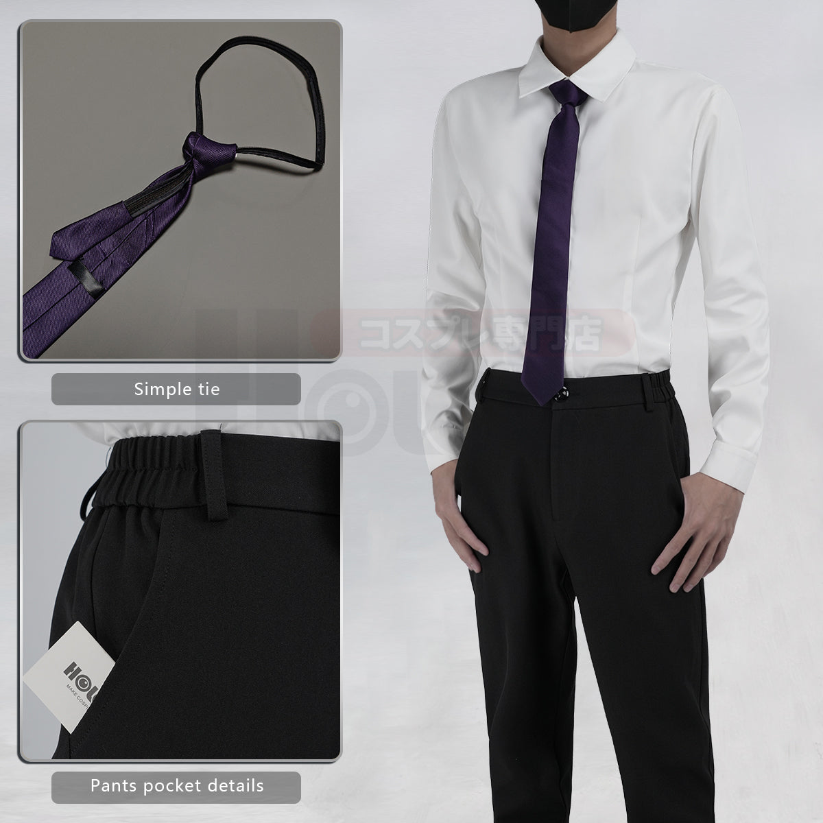 YOO STONE Anime Dr. Xeno Houston Wingfield Cosplay Costume Coat Shirt Pants Tie Convention Halloween Christmas Gift thumbnail 7