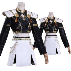 YOO Anime Zoeyy Cosplay Costume Jacket Skirt Black Stage Performance Uniform Halloween Christmas