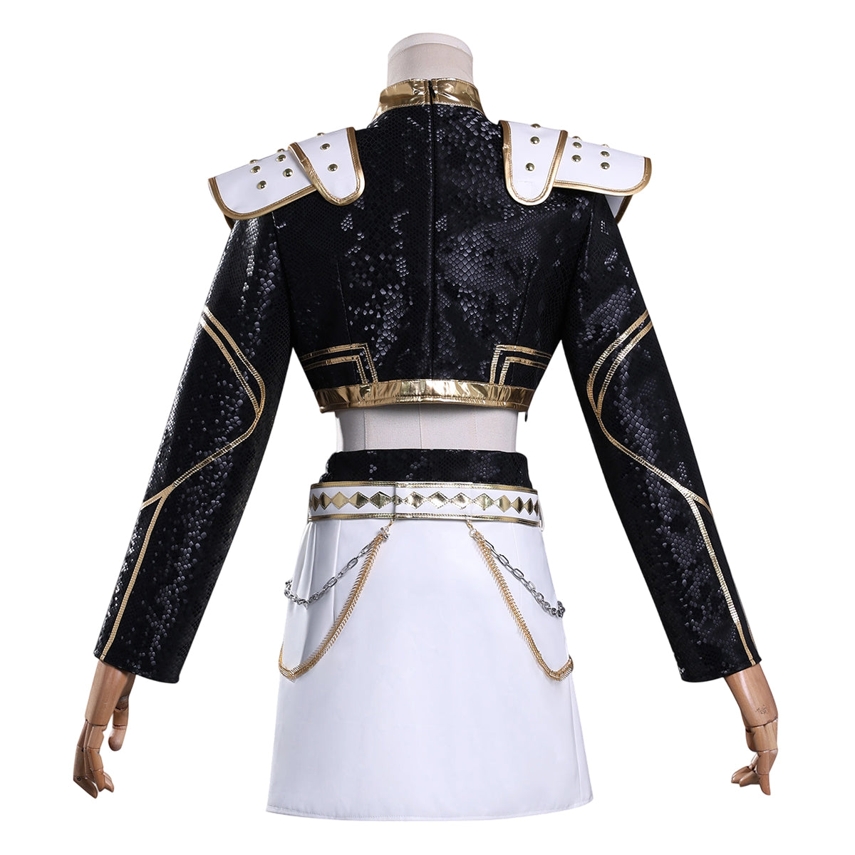 YOO Anime Zoeyy Cosplay Costume Jacket Skirt Black Stage Performance Uniform Halloween Christmas thumbnail 3