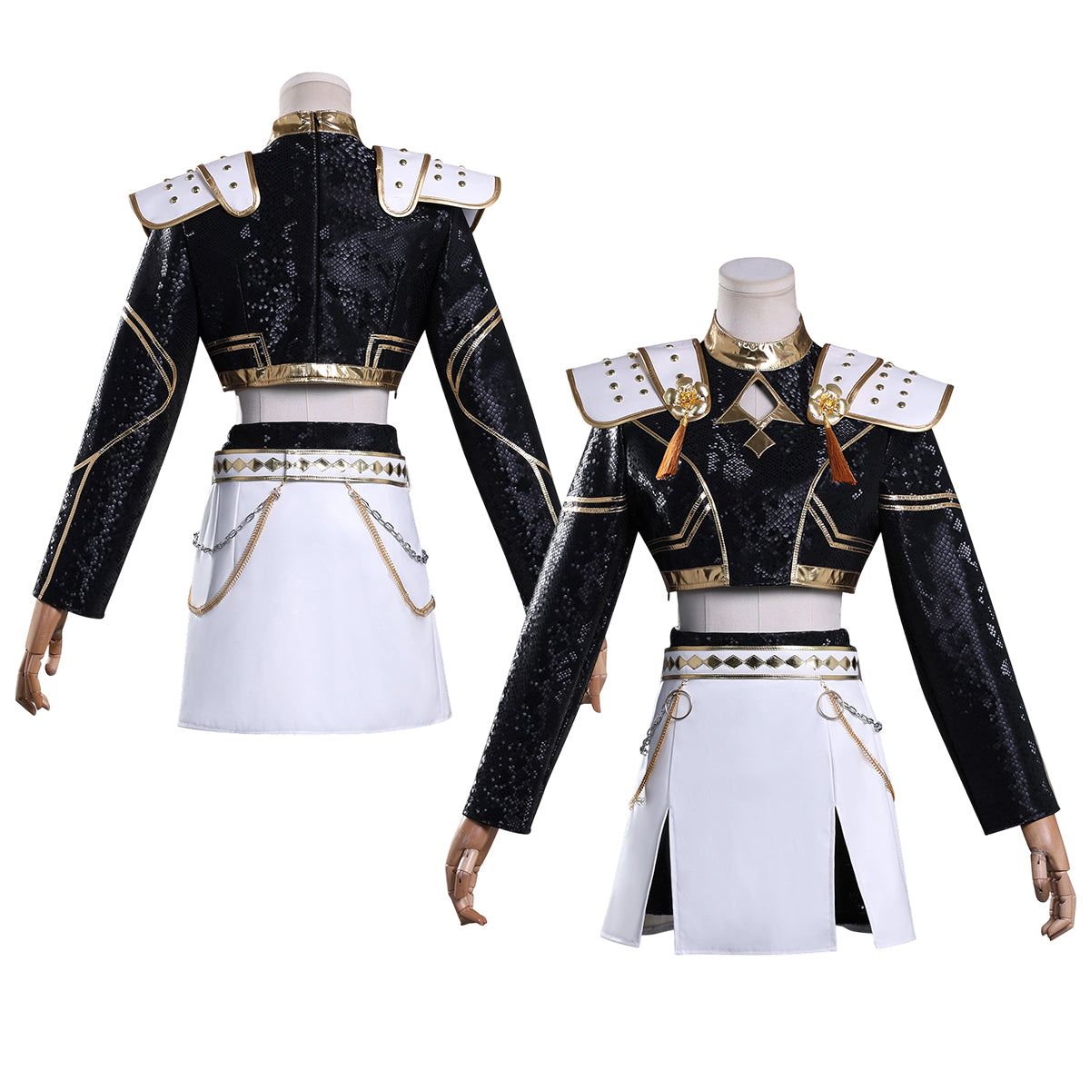 YOO Anime Zoeyy Cosplay Costume Jacket Skirt Black Stage Performance Uniform Halloween Christmas thumbnail 9