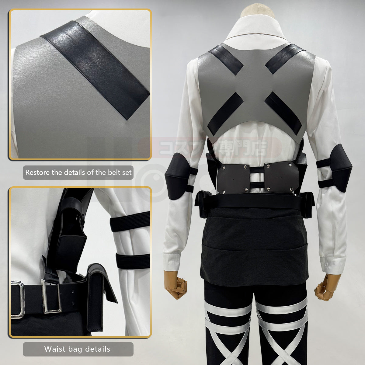 YOO Anime Hanji Zoe Cosplay Costume Green Embroidery Cloak Shirt Pants Belts Animation Convention Halloween Christmas Gift thumbnail 13