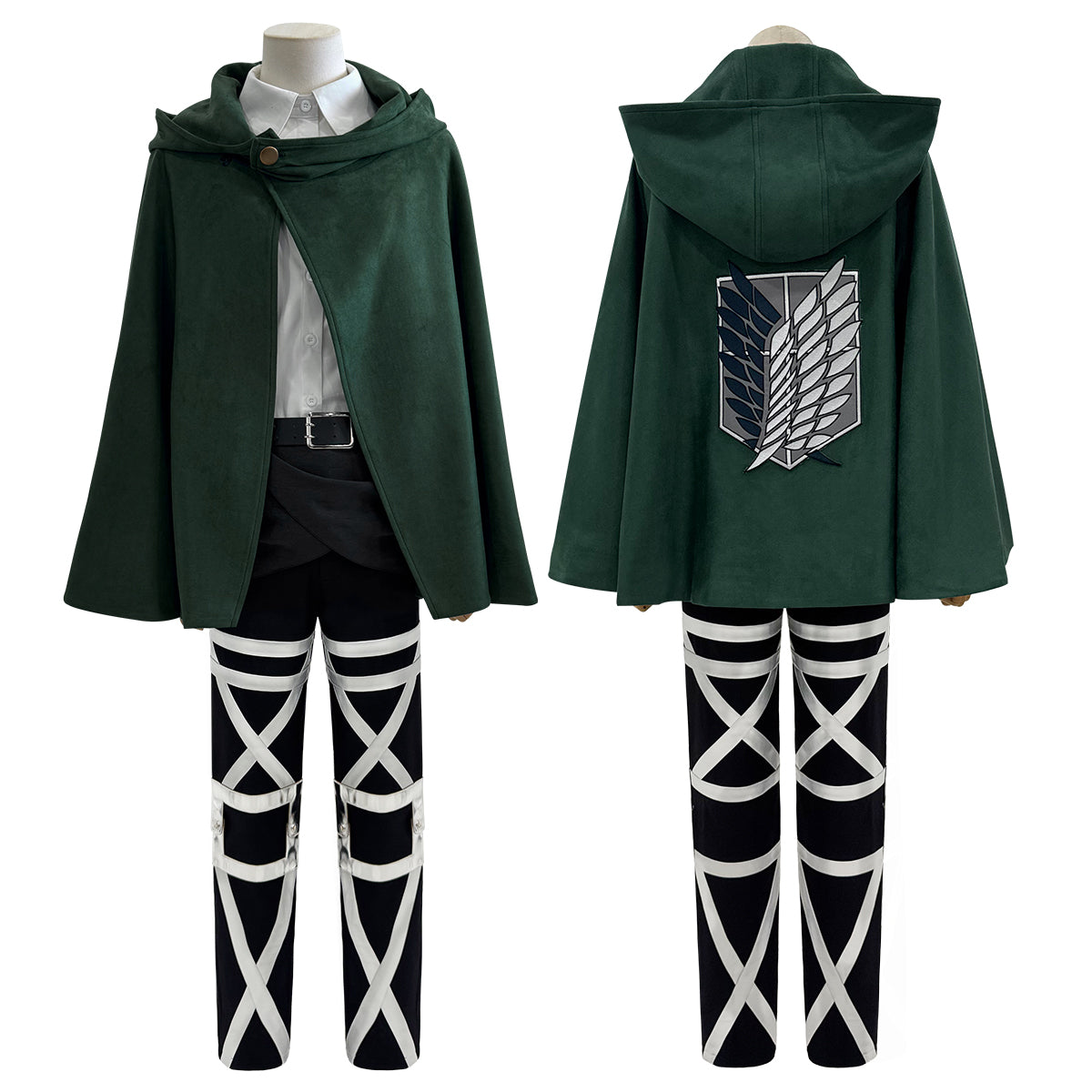 YOO Anime Hanji Zoe Cosplay Costume Green Embroidery Cloak Shirt Pants Belts Animation Convention Halloween Christmas Gift thumbnail 2