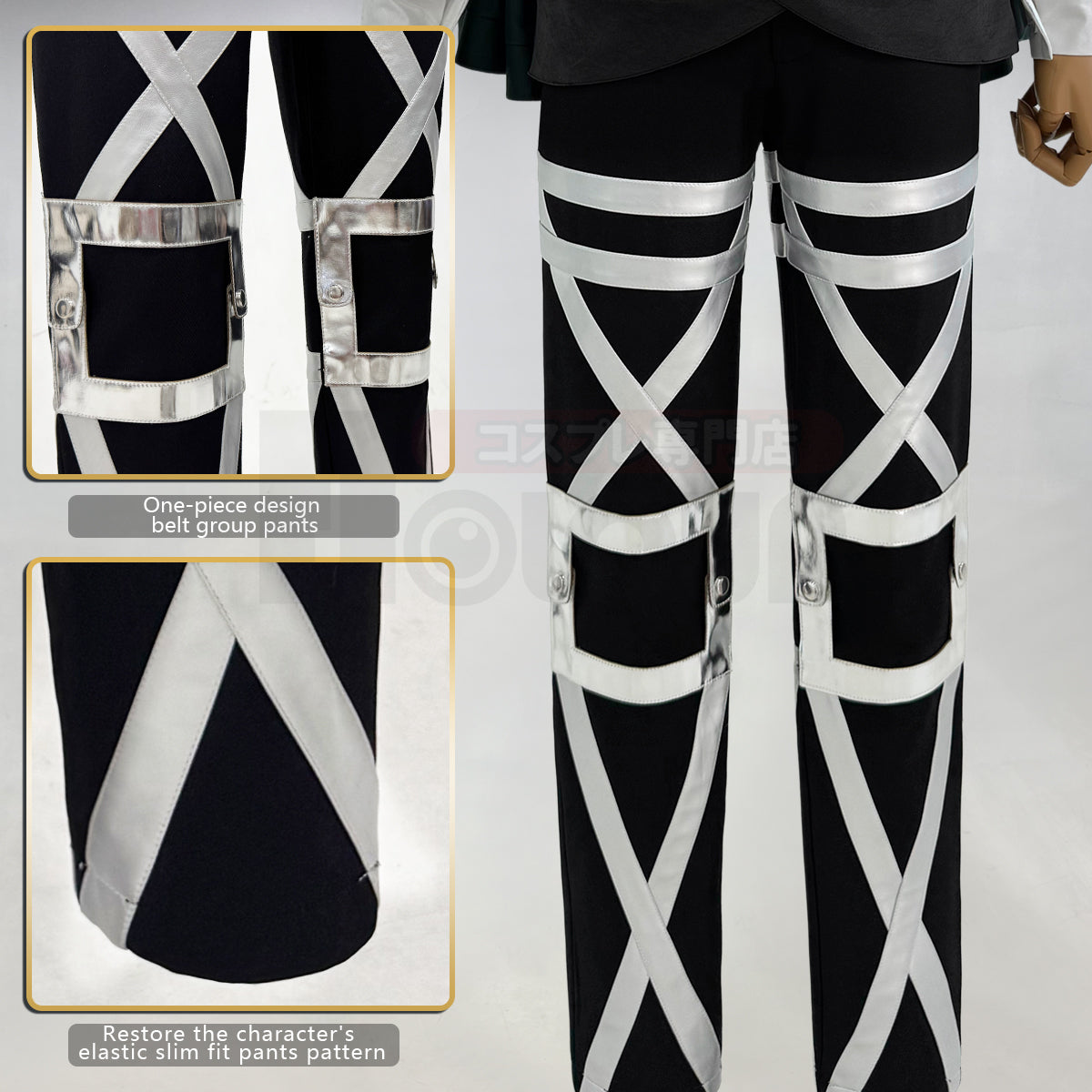 YOO Anime Hanji Zoe Cosplay Costume Green Embroidery Cloak Shirt Pants Belts Animation Convention Halloween Christmas Gift thumbnail 7