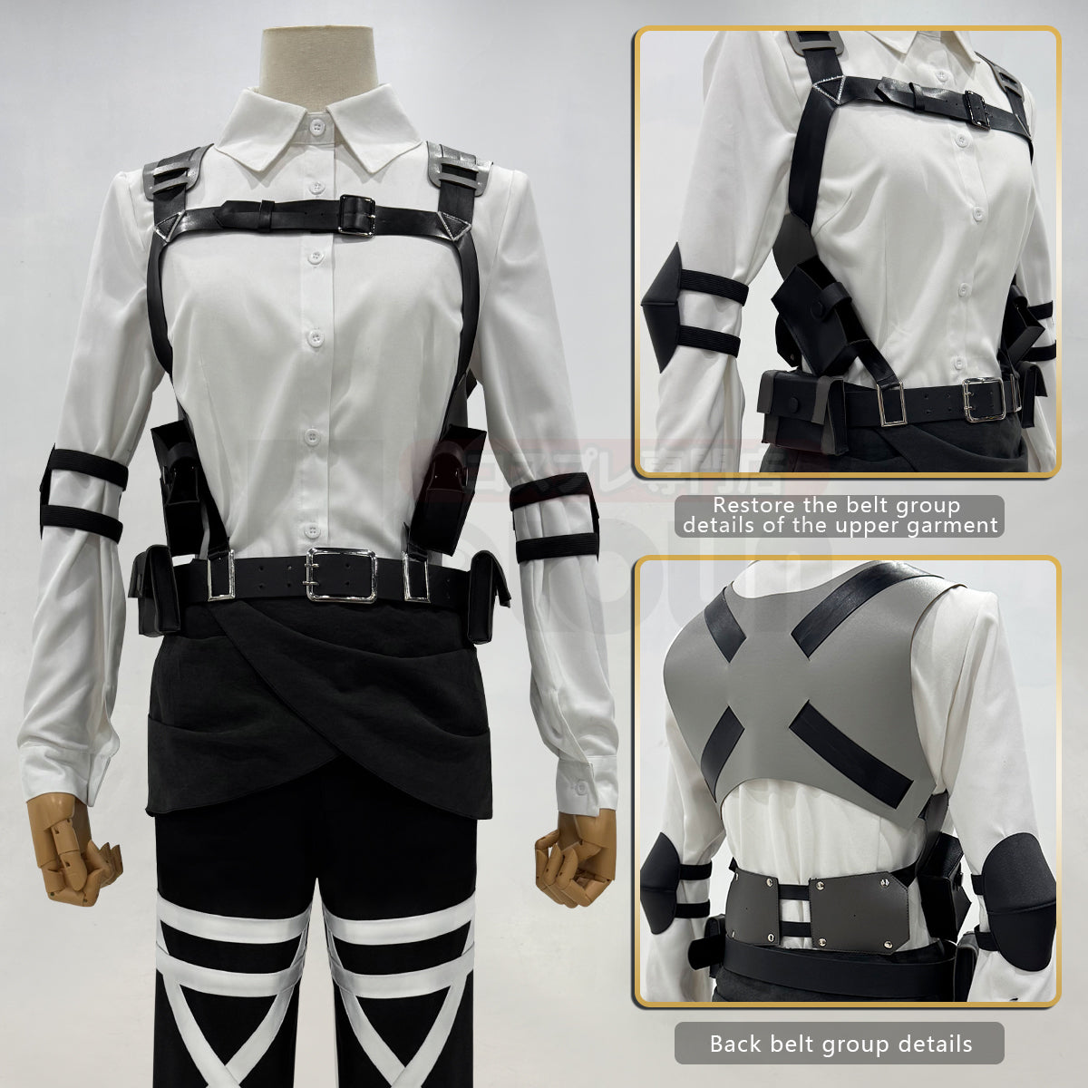 YOO Anime Hanji Zoe Cosplay Costume Green Embroidery Cloak Shirt Pants Belts Animation Convention Halloween Christmas Gift thumbnail 8